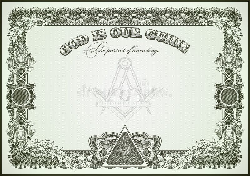 Masonic symbols on a blank letterhead for creating documents. vector illustration