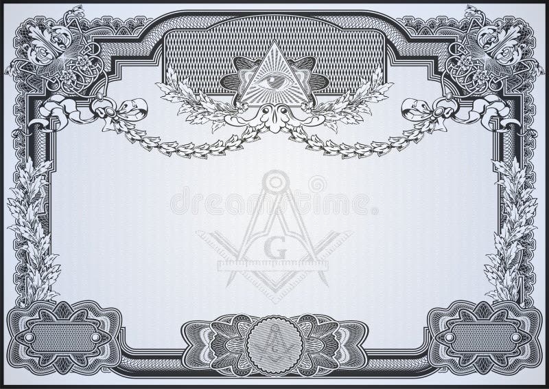 Masonic symbols on a blank letterhead for creating documents.