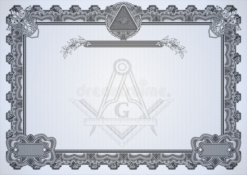 Masonic symbols on a blank letterhead for creating documents.