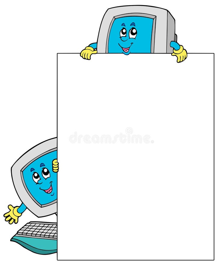 Blank frame with two computers