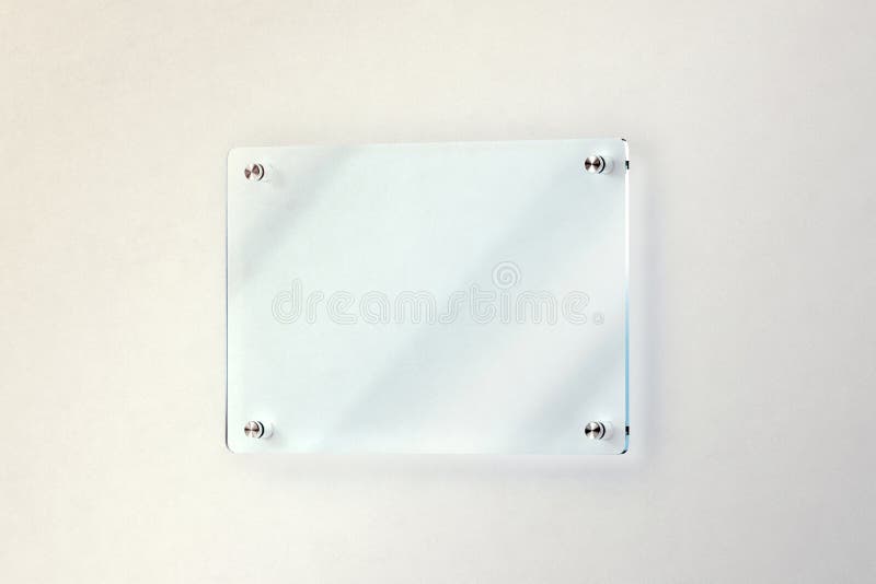 Download Blank Glass Door Plate Mounted On Wall Mockup, Clipping Path Stock Illustration - Illustration ...