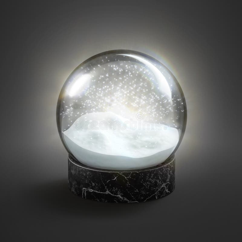 Download Blank Glass Glowing Snow Globe Mock Up In Darkness Stock ...