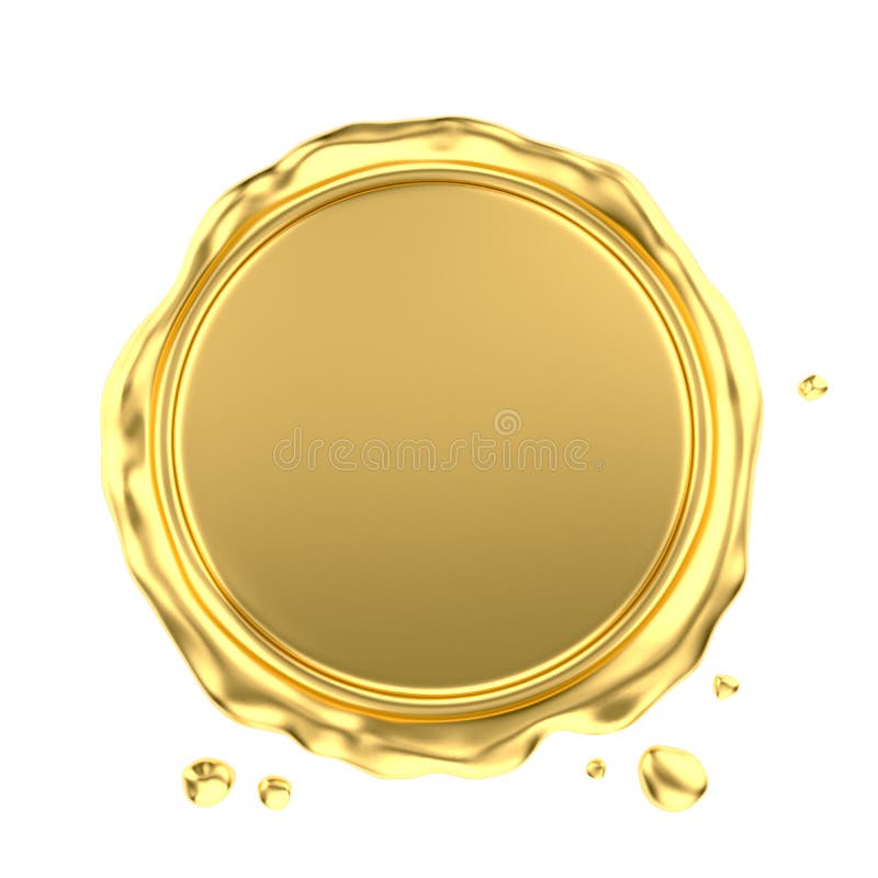 Gold stamp wax seal sealing retro label Royalty Free Vector