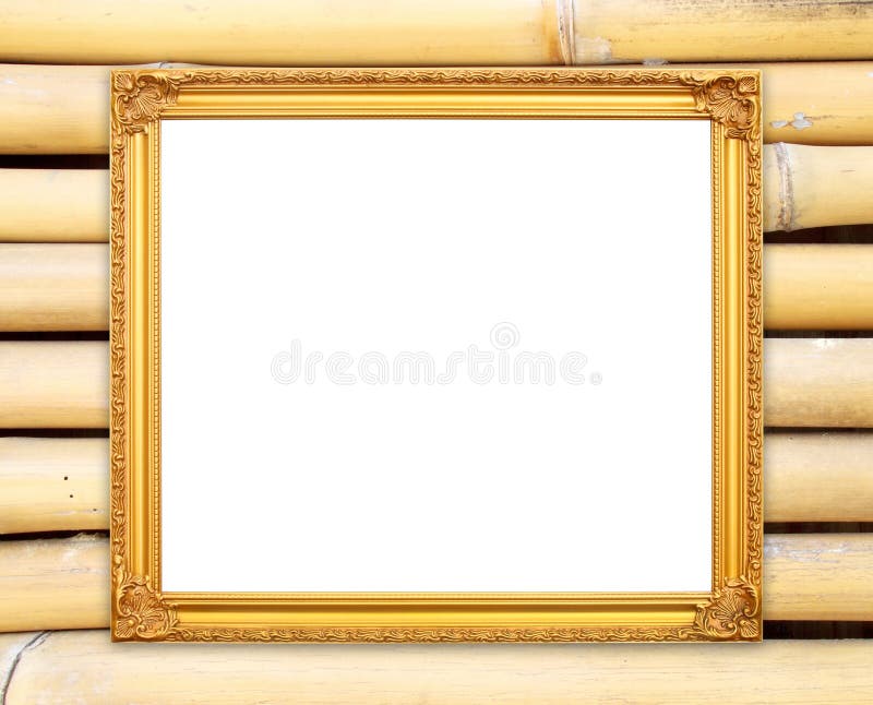 Blank Golden Frame Bamboo Wall Stock Photos Free & RoyaltyFree Stock