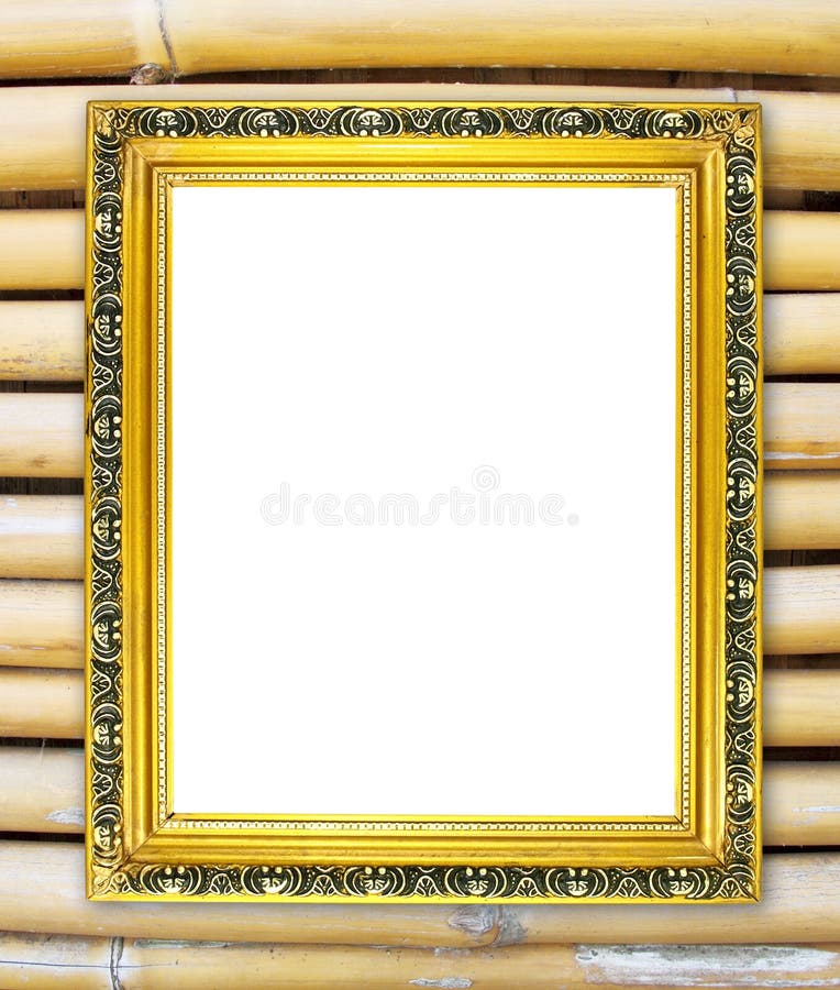 Blank Golden Frame Bamboo Wall Stock Photos Free & RoyaltyFree Stock