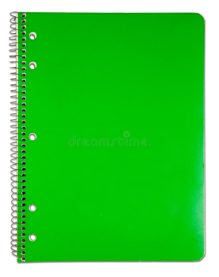 Blank green notebook cover.