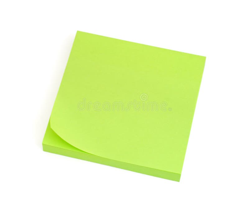 Blank Green Post-it Note stock photos