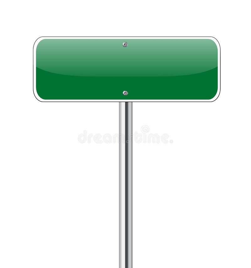 Blank Green Road Sign stock vector. Illustration of notice - 26628208