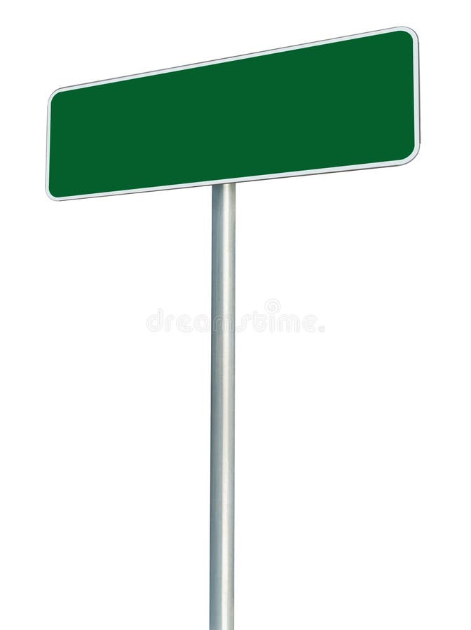 Blank Green Road Sign Isolated, Large White Frame Framed Roadside Signboard