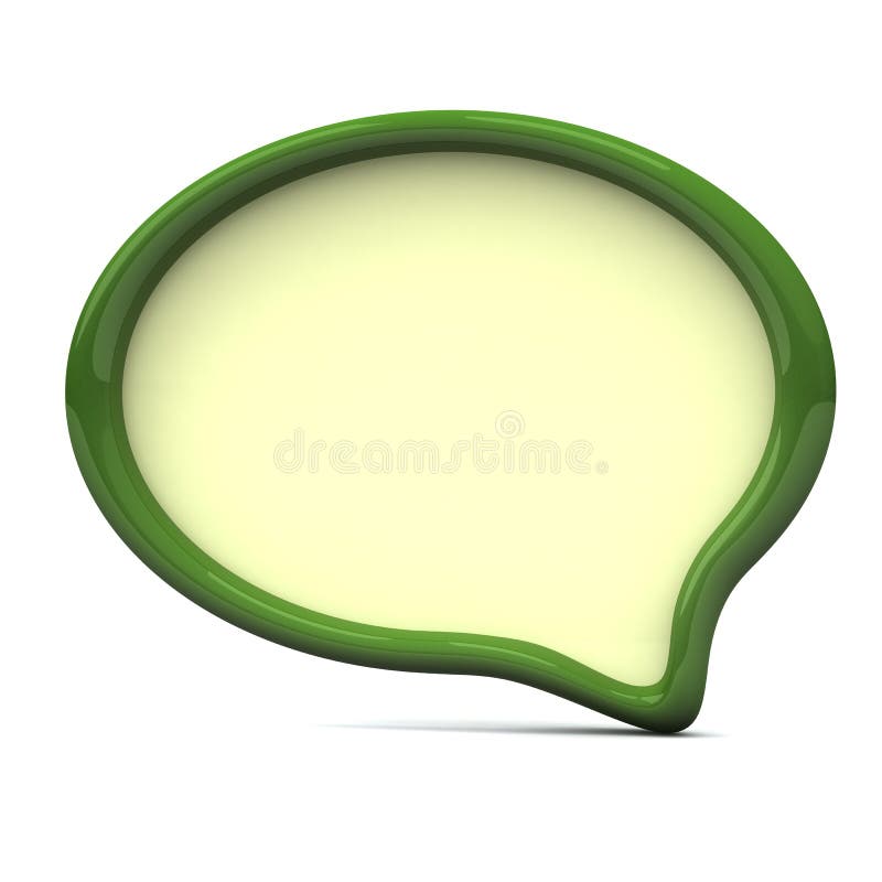 Green speech bubble, 3d stock illustration