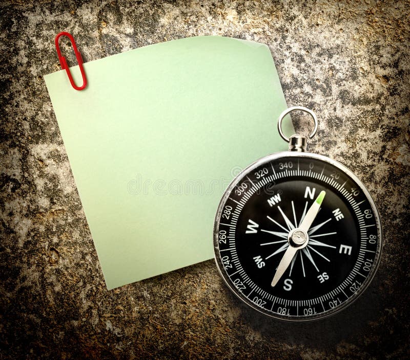 Blank Green Sticker and Compass Stock Photo Image of pattern