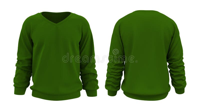Blank Green Sweatshirt Mock Up Stock Illustration - Illustration of ...