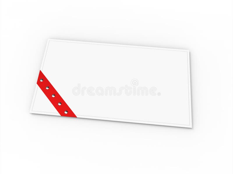 Blank Greeting Card with Red Ribbon Stock Illustration Illustration