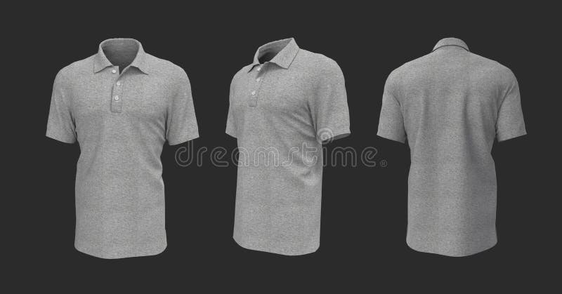 Blank Grey Polo Shirt Mockup Stock Illustration - Illustration of ...