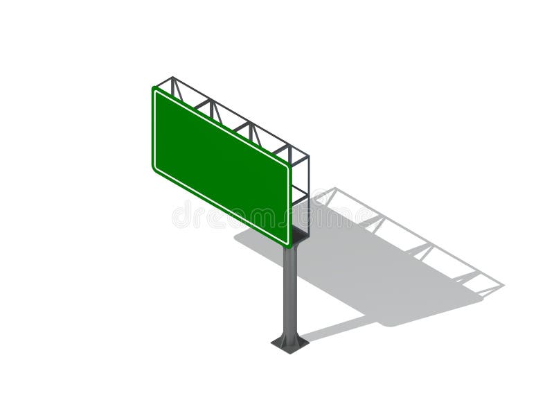 Blank highway sign. Isolated on white background. 3D rendering illustration vector illustration
