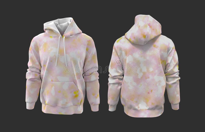 Download Tie Dye Hooded Sweatshirt Mockup For Print Stock Illustration - Illustration of mockup, print ...