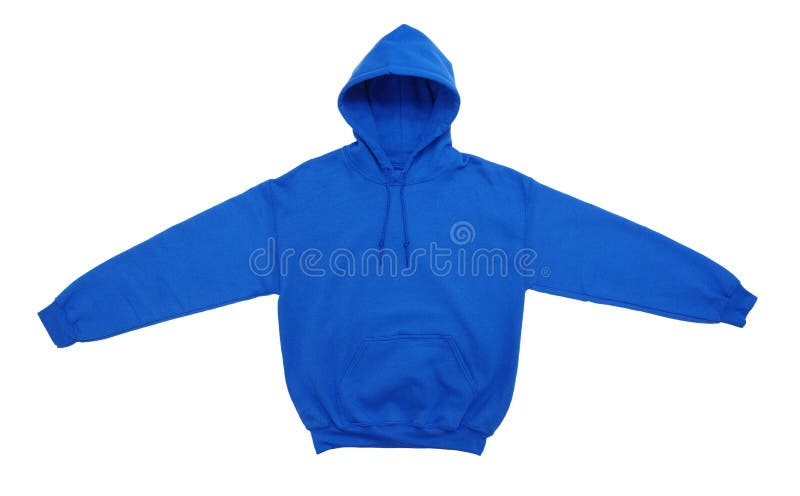 Blank hoodie sweatshirt color blue front view royalty free stock image
