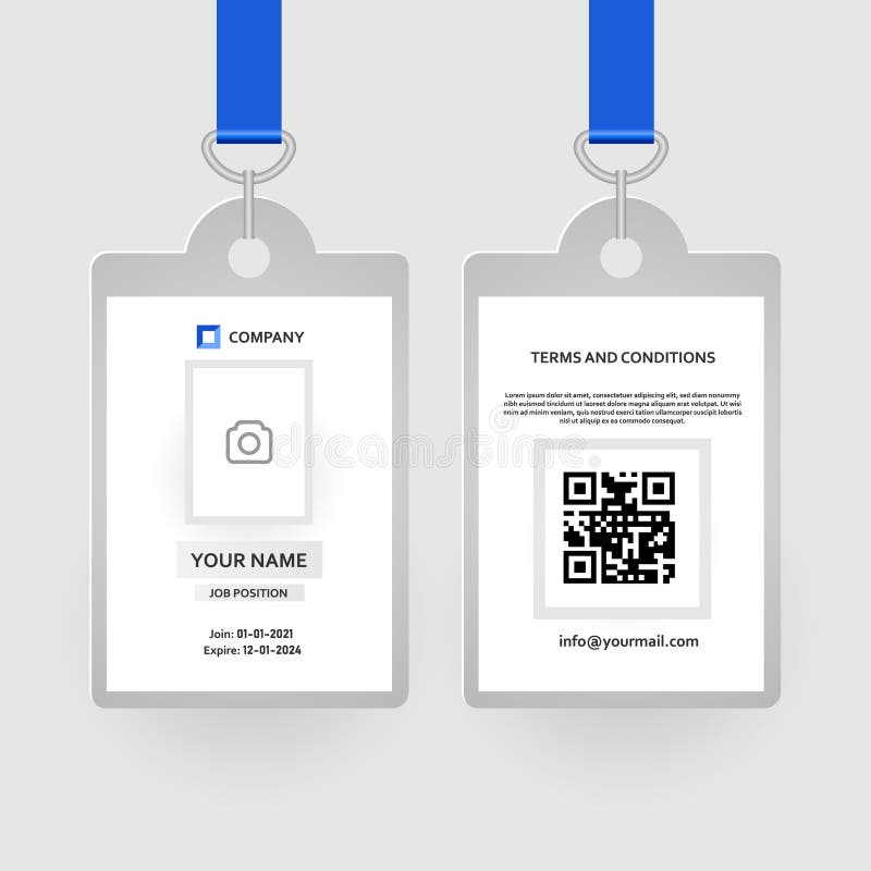 Blank Id Card Mockup Template Design Stock Vector Illustration of