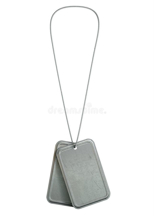 Blank Identity Dog Tags Hanging Stock Image - Image of identity