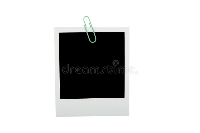 Blank instant photo with paper clip