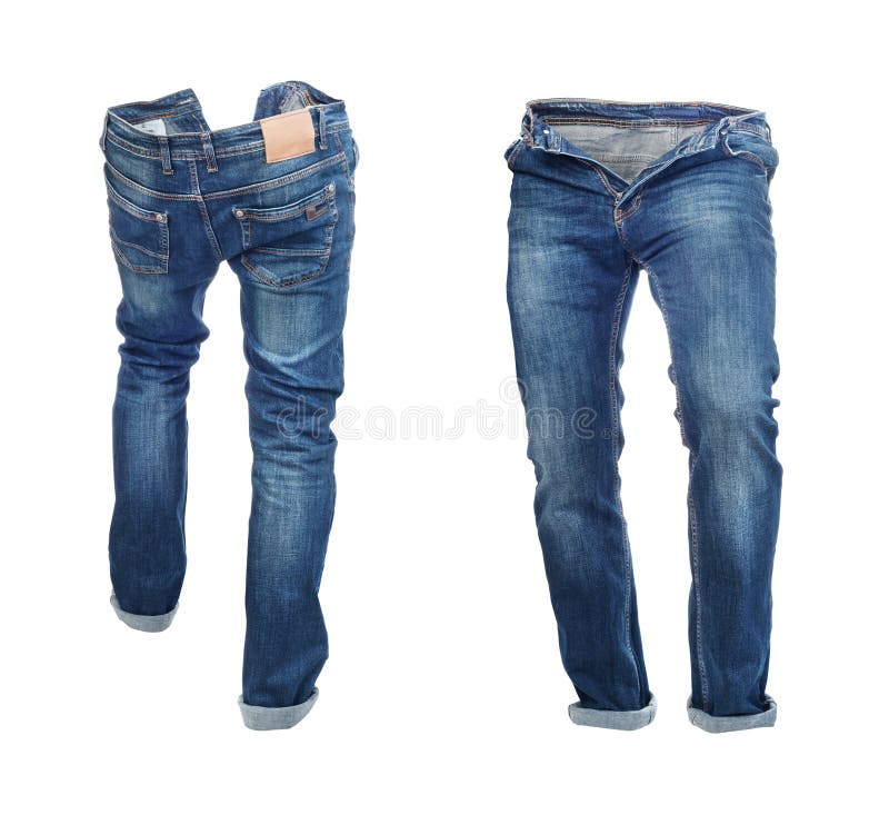 Blank Jeans Pants Frontside and Backside Stock Image - Image of blue ...