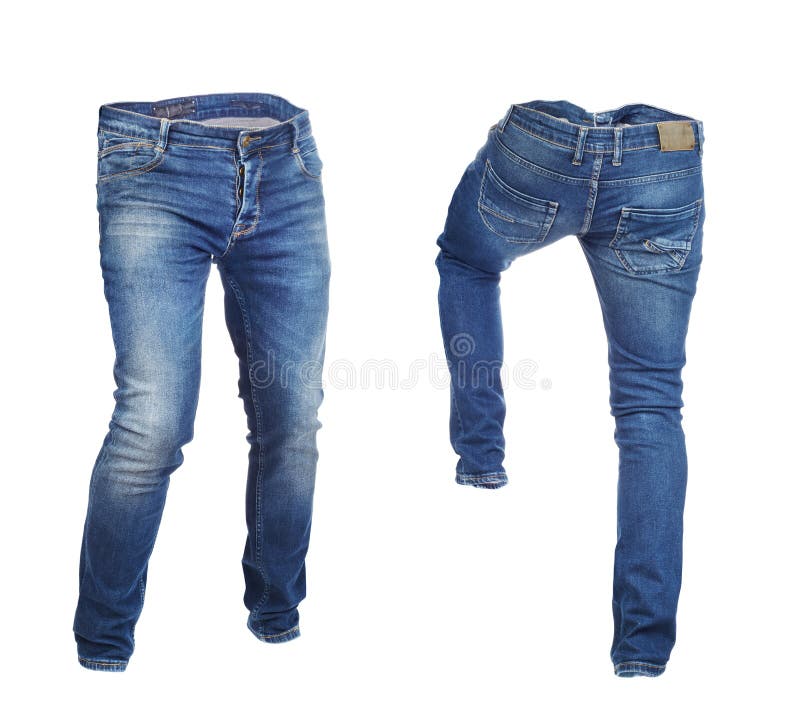 Blank Jeans Pants Frontside And Backside Stock Image - Image of garment ...