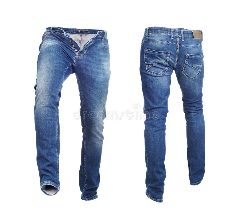 Blank Jeans Pants Frontside and Backside Stock Photo - Image of cotton ...