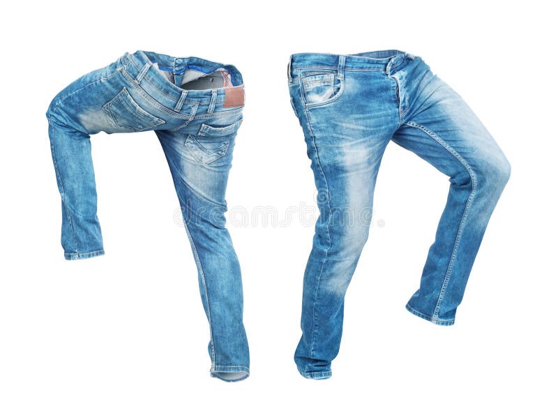 Blank Jeans Pants Leftside And Rightside Stock Photo - Image of casual ...