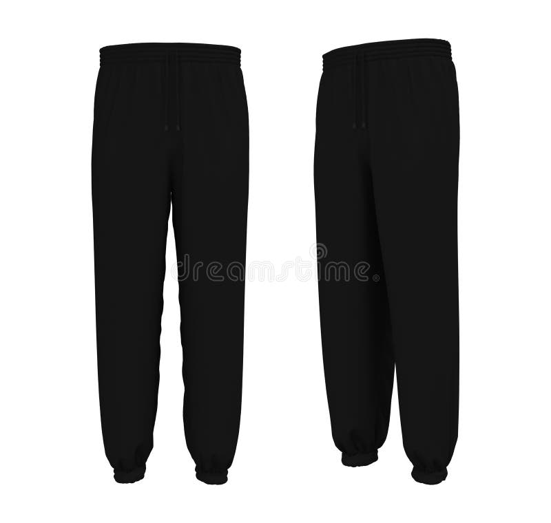 Blank Joggers Mockup, Front and Side Views. Sweatpants. Stock ...