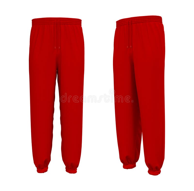 Blank Joggers Mock Up. Sweatpants. Stock Illustration - Illustration of ...