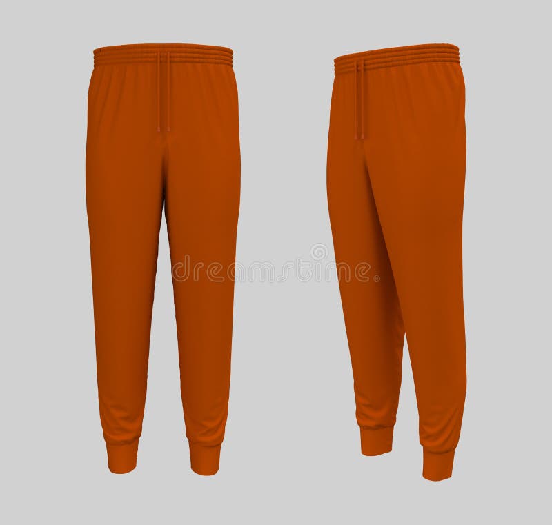 Blank Joggers Mockup, Front and Side Views. Sweatpants. 3d Rendering ...