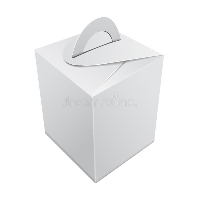 Blank Kraft Paper Gift Box Mockup. Vector White Container ...