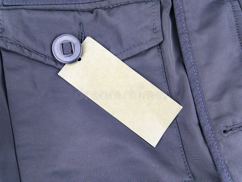 Blank label on the jacket stock image. Image of black - 162167313