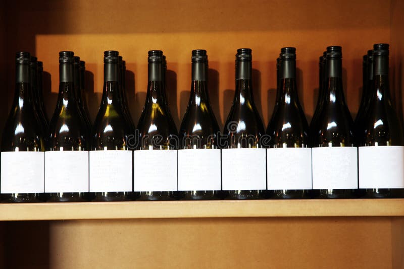 Blank label wine bottles