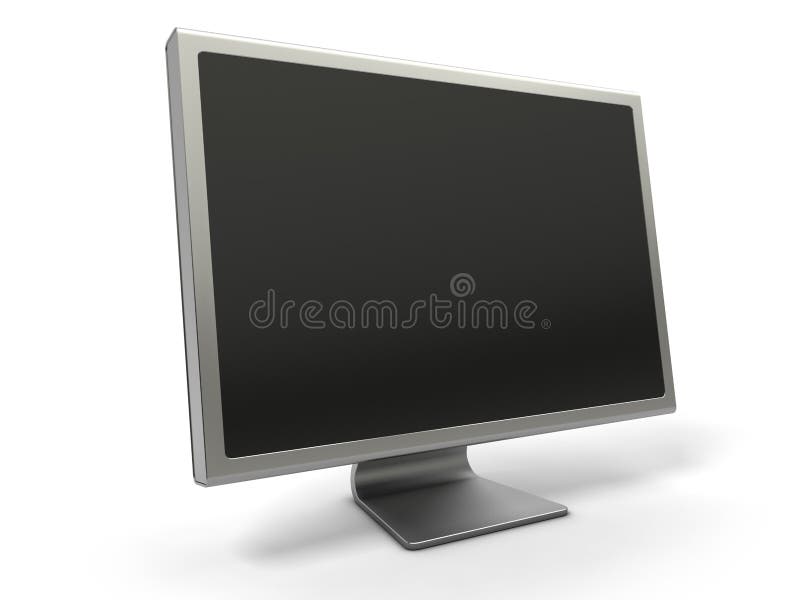 Blank LCD computer monitor stock illustration