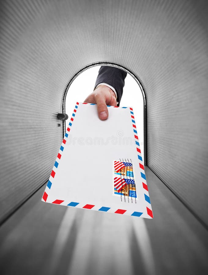 Blank Letter in a Mailbox stock image
