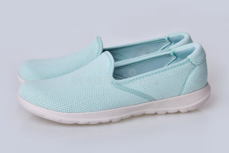 light blue slip on shoes