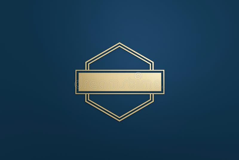 Blank Logo Frame and Golden Label with Modern Style on Dark Blue Background.  Empty Template for Design Emblem and Diamond Shape Stock Illustration -  Illustration of abstract, icon: 175791995