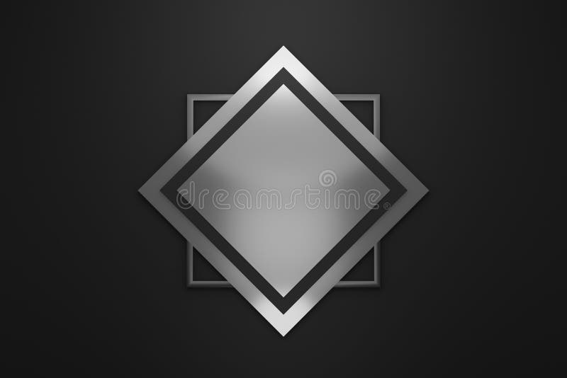 Blank Logo Frame with Modern Style on Black Background. Empty Silver  Template for Design Emblem and Diamond Shape Stock Illustration -  Illustration of blank, background: 174655764