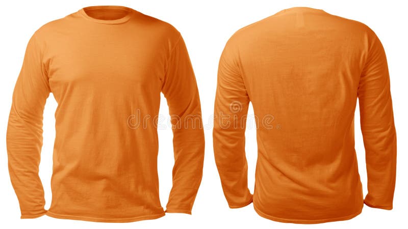 Orange Long Sleeved Shirt Design Template Stock Image - Image of body ...