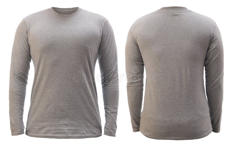 Men Blank Grey Long Sleeved Shirt Template Stock Photos - Free ...