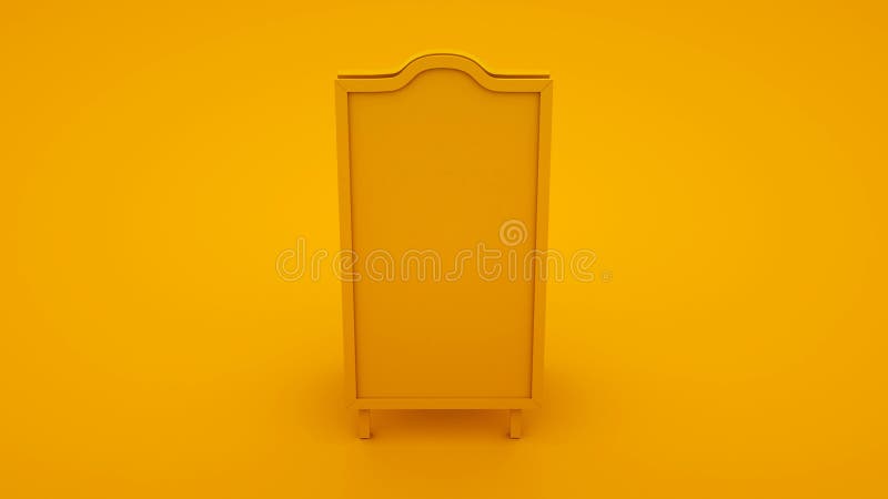 Blank Menu Blackboard Outdoor. Minimal Idea Concept Stock Illustration