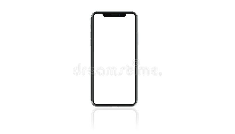 Blank modern mobile phone isolated on white background