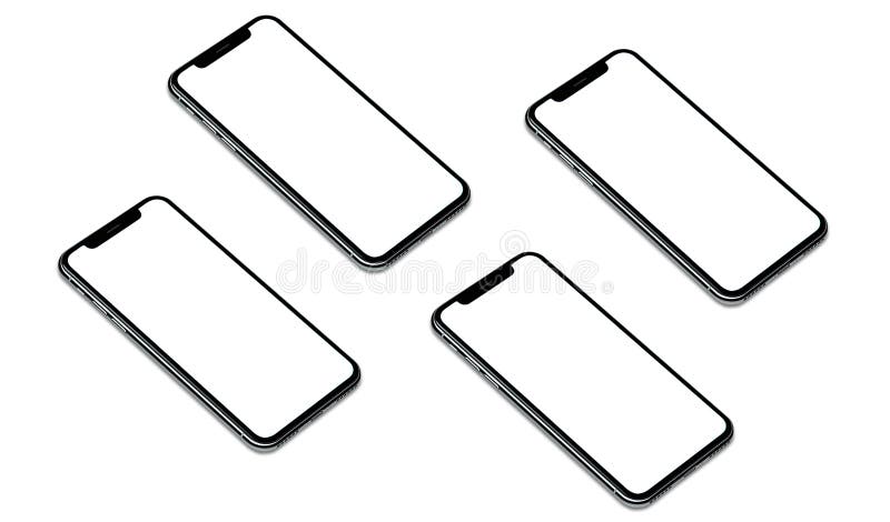 Blank modern mobile phone isolated on white background royalty free stock photography