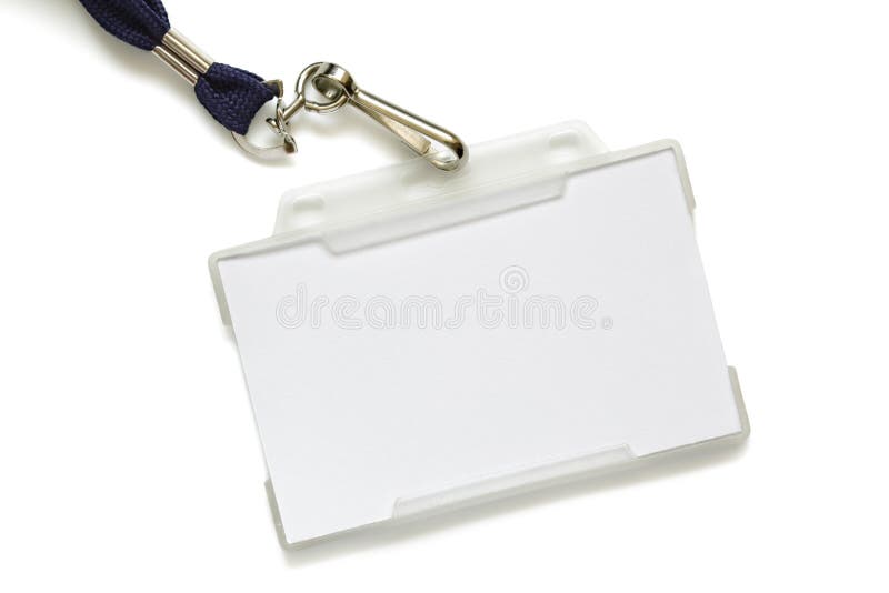 Blank name tag on lanyard