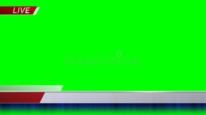 Blank News Lower Third 1 on Chroma Key Green Background Stock ...