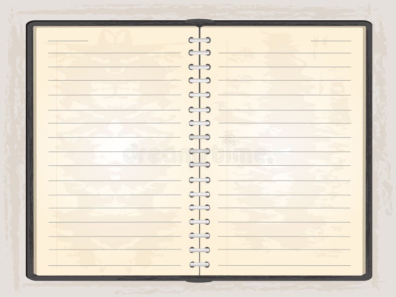 Blank note book open