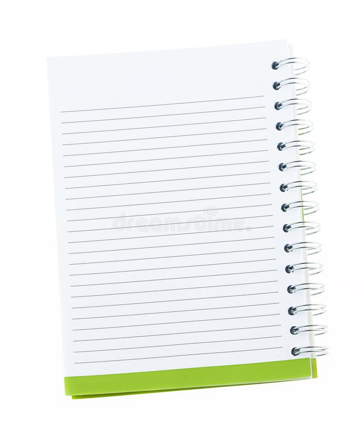 Blank Note Book with Ring Binder Holes Isolated on White Stock Image