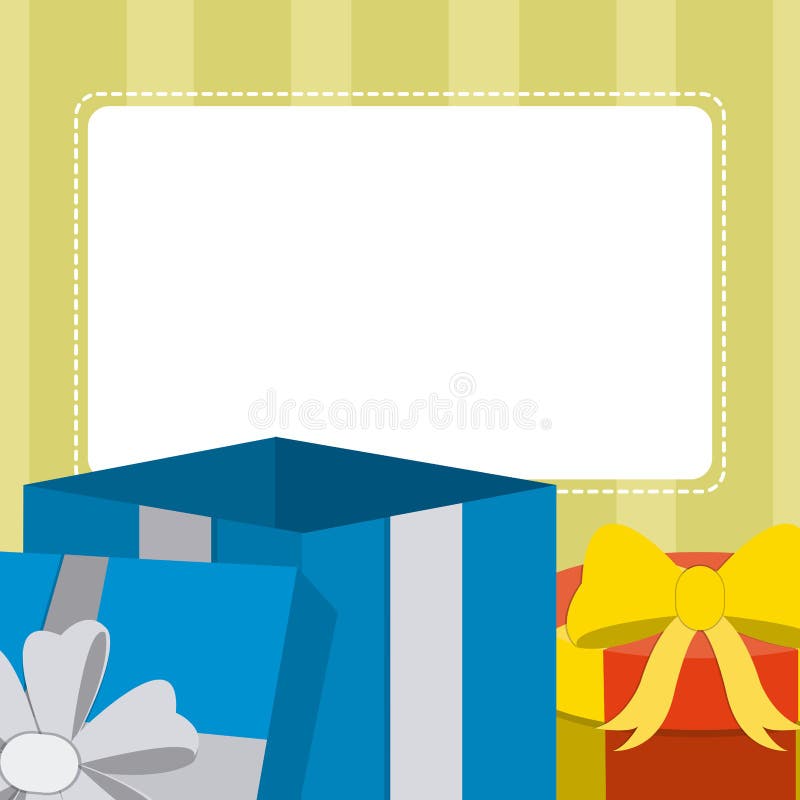 Blank Note Card with Gift Boxes Stock Vector Illustration of gift
