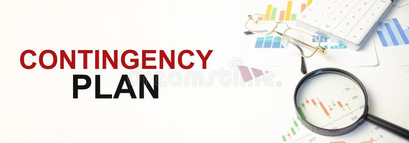 Blank note pad with CONTINGENCY PLAN text on the white background stock photos